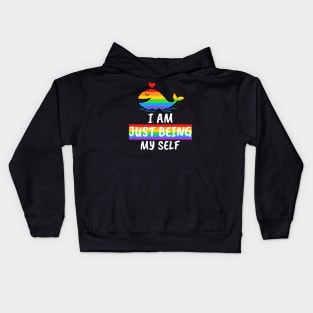 I Am Just Being Myself, Human Pride Rainbow Shirt, LGBT Gay Ally Kids Hoodie